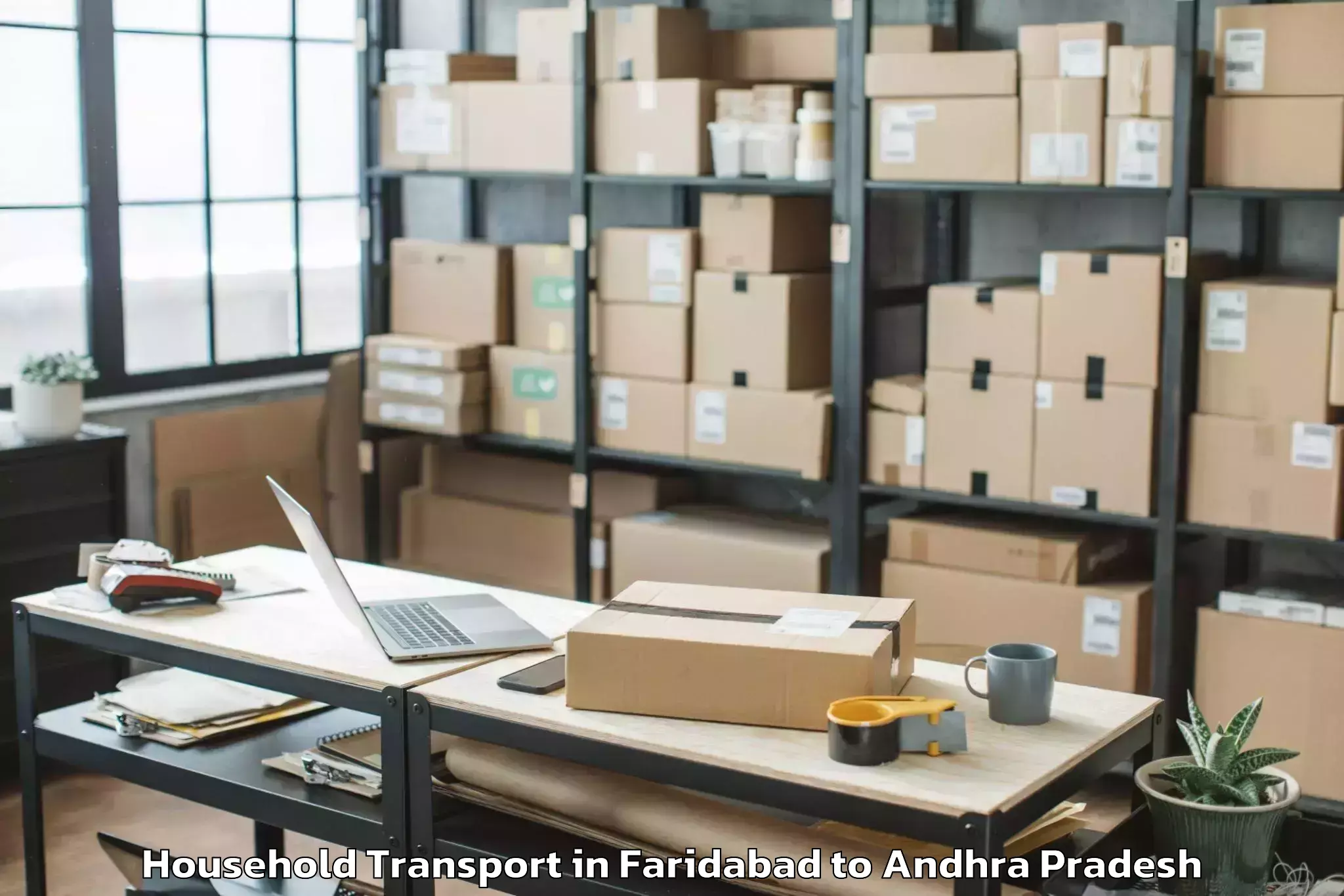 Book Faridabad to Gangavaram Port Household Transport Online